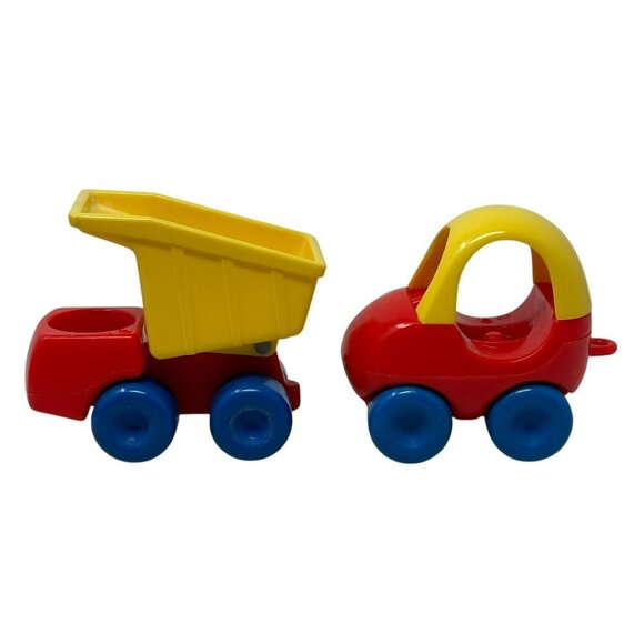 LITTLE TIKES Lot 4 Chunky Vehicles Toddle Tots Figures Tanker Dump Truck Car - Picture 8 of 13